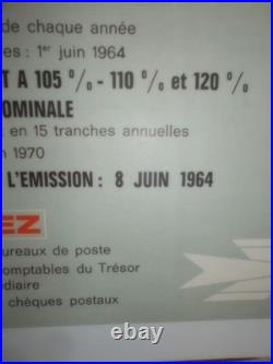 Authentique Affiche Ancienne Emprunt 5% Ptt 1964