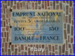Authentique Affiche Ancienne Emprunt National Banque De France Mars 1920