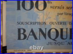Authentique Affiche Ancienne Emprunt National Banque De France Mars 1920