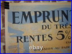 Authentique Affiche Ancienne Emprunt National Banque De France Mars 1920