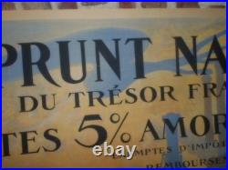 Authentique Affiche Ancienne Emprunt National Banque De France Mars 1920