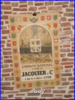 Authentique Affiche Ancienne Empruunt National 1920 Jacquier Et Cie A Lyon