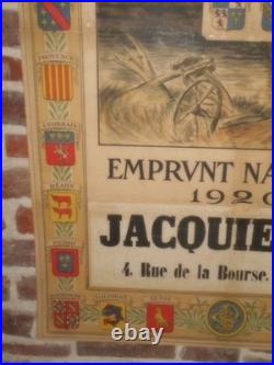 Authentique Affiche Ancienne Empruunt National 1920 Jacquier Et Cie A Lyon