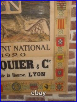 Authentique Affiche Ancienne Empruunt National 1920 Jacquier Et Cie A Lyon