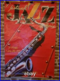 Authentique Affiche Ancienne Festival De Jazz En 1988