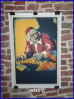 Authentique Affiche Ancienne L'avare Et Son Or