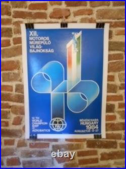 Authentique Affiche Ancienne Meeting Aerien De 1984 En Hongrie