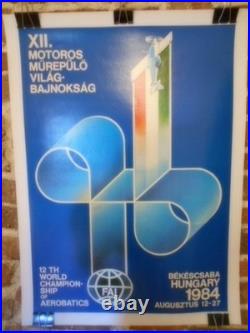 Authentique Affiche Ancienne Meeting Aerien De 1984 En Hongrie