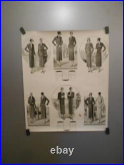Authentique Affiche Ancienne Mode Feminine Vers 1930