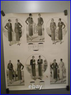 Authentique Affiche Ancienne Mode Feminine Vers 1930
