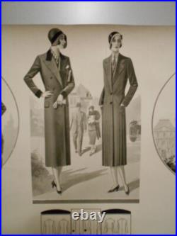 Authentique Affiche Ancienne Mode Feminine Vers 1930
