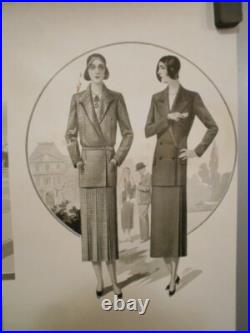 Authentique Affiche Ancienne Mode Feminine Vers 1930