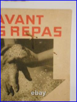 Authentique Affiche Ancienne Originale Avant Les Repas Pour Votre Sante