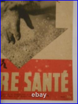 Authentique Affiche Ancienne Originale Avant Les Repas Pour Votre Sante