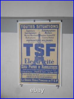 Authentique Affiche Ancienne Tsf Electricite -tour Eiffel