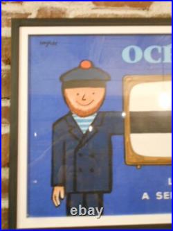 Authentique Affiche Originale Entoilee Et Encadree