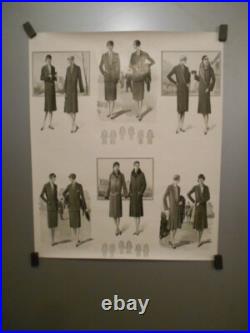 Authentique Gravure Ancienne Mode Feminine Vers 1930