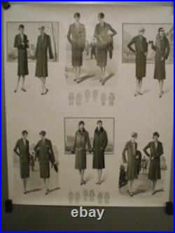 Authentique Gravure Ancienne Mode Feminine Vers 1930