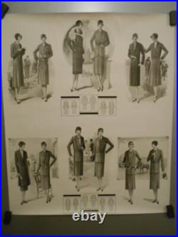 Authentique Gravure Ancienne Mode Feminine Vers 1930