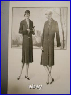 Authentique Gravure Ancienne Mode Feminine Vers 1930