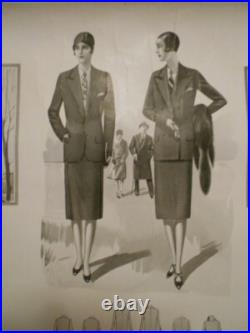 Authentique Gravure Ancienne Mode Feminine Vers 1930