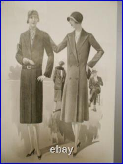 Authentique Gravure Ancienne Mode Feminine Vers 1930