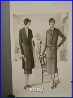 Authentique Gravure Ancienne Mode Feminine Vers 1930