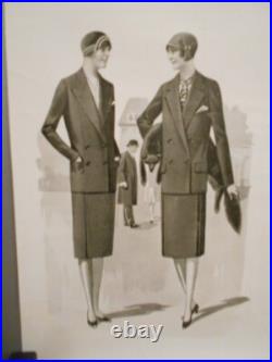 Authentique Gravure Ancienne Mode Feminine Vers 1930
