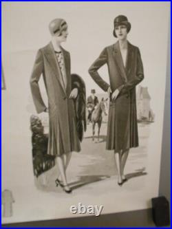 Authentique Gravure Ancienne Mode Feminine Vers 1930