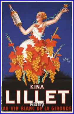 Authentique affiche ancienne Kina LILLET LILET ROBY 1937 OLD ORIGINAL VINTAGE