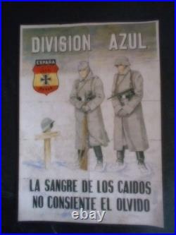 Authentiques Affiches Anciennes Pro-franquistes Division Azul