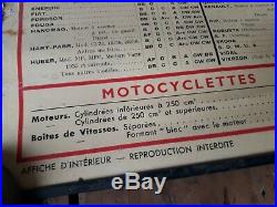 Automobile Mobiloil 1937 tableau graissage 92x70 cm automobilia french oil sign