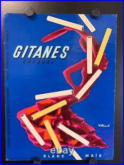 B. VILLEMOT Affiche ORIGINALE'' GITANE Caporal'' Circa 1950 / 025 X 0,33 Cms