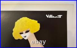 BALLY Shoes Poster, Bernard Villemot Original Linen-Backed Vintage Advertising