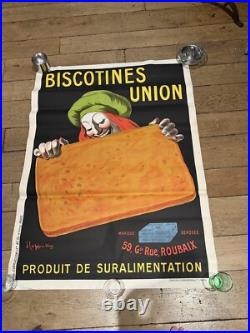 BISCOTINES UNION Affiche originale Litho 1905 CAPPIELLO 104x14