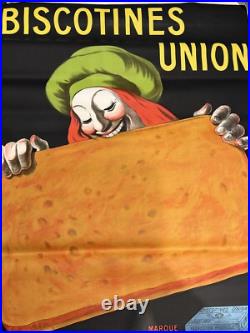 BISCOTINES UNION Affiche originale Litho 1905 CAPPIELLO 104x14
