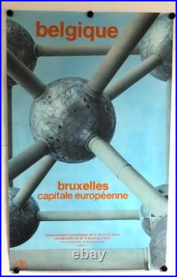 Belgique Bruxelles Capitale Européenne Affiche Originale C. 1960