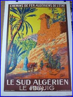 Belle Affiche Ancienne 1925 LE FIGUIG SUD ALGERIEN entoilée TBE