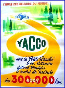 Belle Affiche Authentique Ancienne Pub Huile Yacco Signée M. Collet 56