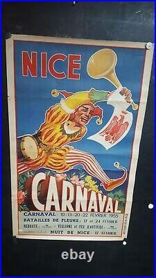 Belle Affiche Carnaval De Nice Signee Beglia 1955