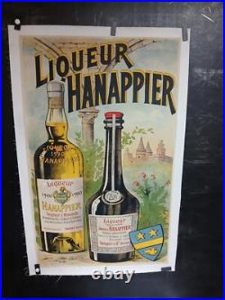 Belle Affiche Liqueur Hannapier Bordeaux Entoilee Vers 1920