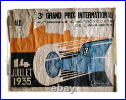 Belle Affiche Originale Du Grand Prix Automobile D' Albi Du 14 Juillet 1935