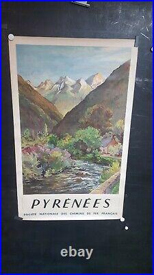 Belle Affiche Sncf Pyrenees 1946