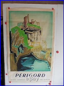 Belle affiche ancienne tourisme Perigord SNCF 1948 par Mc Aroy