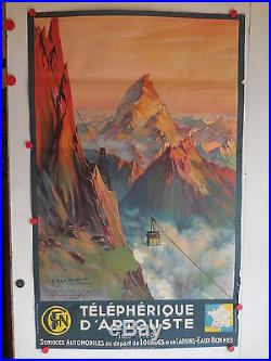 Belle affiche ancienne tourisme telepherique d Artouste SNCF par Champseix