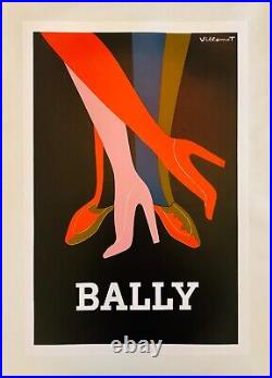 Bernard Villemot, c. A. 1980s Bally (Chaussures) Original Vintage Affiches On