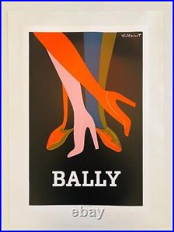 Bernard Villemot, c. A. 1980s Bally (Chaussures) Original Vintage Affiches On