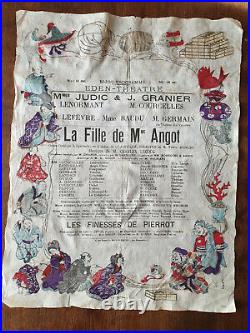 Bijou-Programme 1884 papier crèpe EDEN THÉATRE la Fille de Madame ANGOT