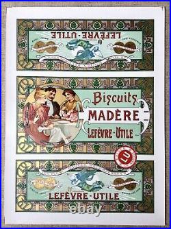 Biscuits LU / Lefèvre-Utile Planche Madère signée Alfons Mucha