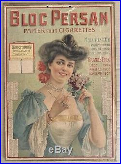 Bloc Persan Papier A Cigarettes Carton Publicitaire Calendrier 1909